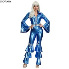 IOOTIANY Adult Retro 60s 70s Hippie Disco Costume Women Carnival Nightclub Party