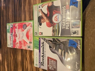 3 game Xbox360 bundle-Baseball 2k11, PGA tour 08, Rocksmith 2014(FF)