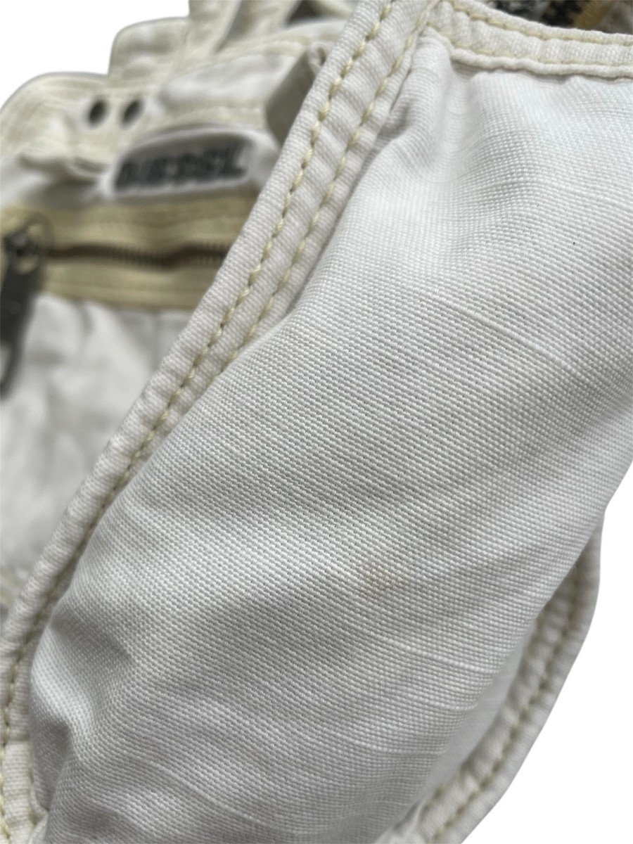DIESEL Vintage White Denim Purse Cargo Multipocket Utility Cyber