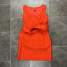 Tory Burch Leena Red-Orange Belted Dress Thigh Length - Size 10
