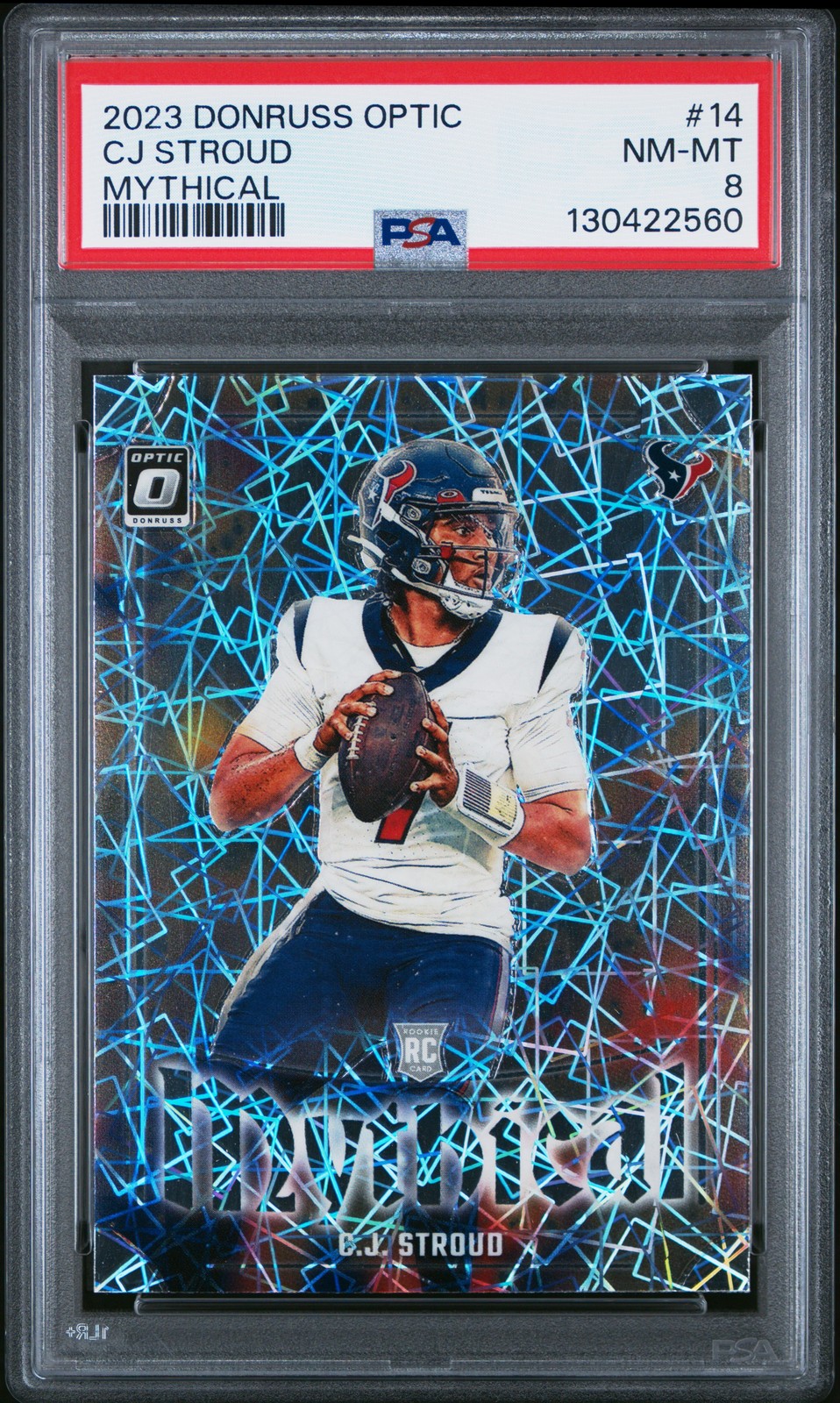 2023 Panini Donruss Optic Mythical #14 Cj Stroud Case Hit PSA 8