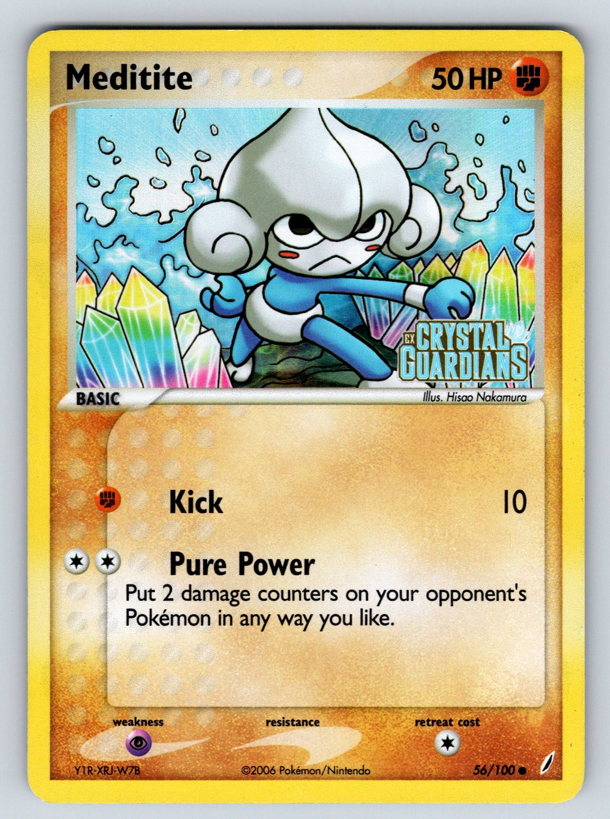 Reverse Holofoil Meditite 56/100 EX Crystal Guardians MP