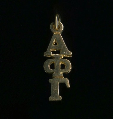 Neu 10K 22mm Massiv Gelbgold Alpha Phi Gamma Schwesternschaft Schule Anhänger Charm-PN