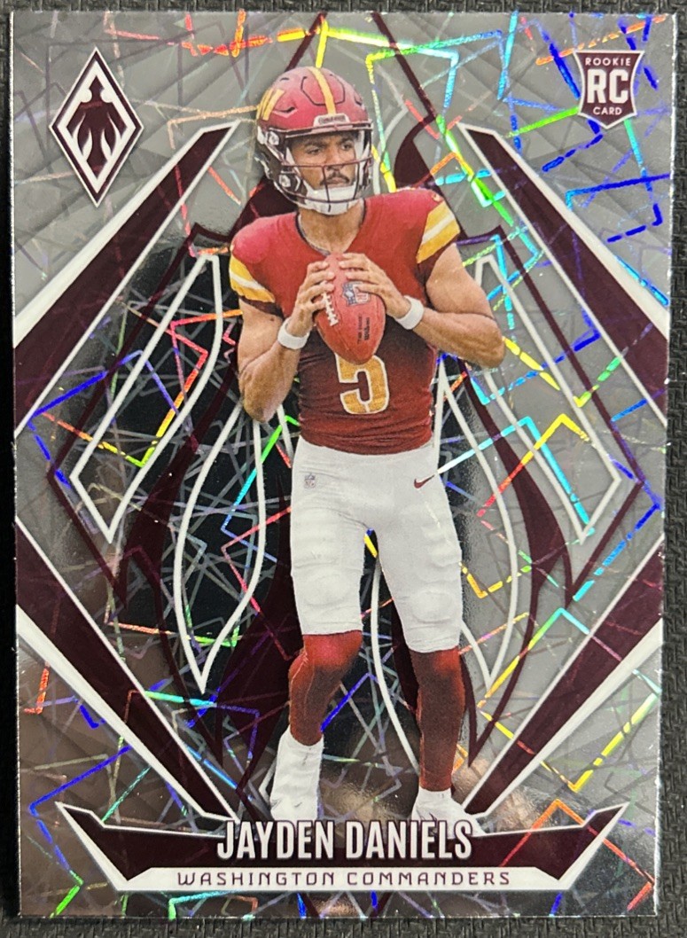 2024 Panini Phoenix Football Jayden Daniels Lazer RC #198 Commanders