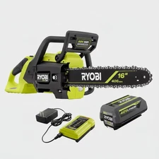 RYOBI 40V HP Brushless 16 in. Battery Chainsaw Kit RY40HPCW02K W/ Battery Charge