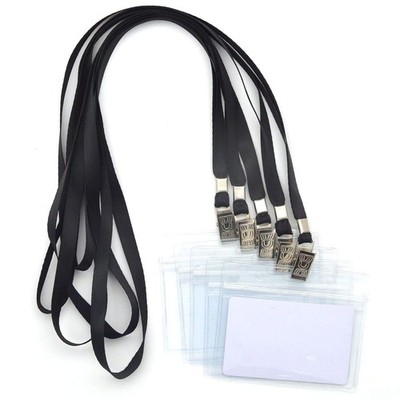50 Pcs Waterproof Type Clear Plastic Horizontal Name Tag Badge Id Card and 50...