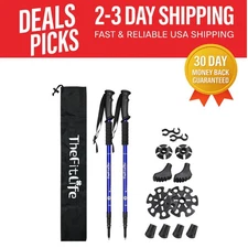 Ultralight Nordic Walking Trekking Poles - Anti-Shock, Telescopic, Collapsible