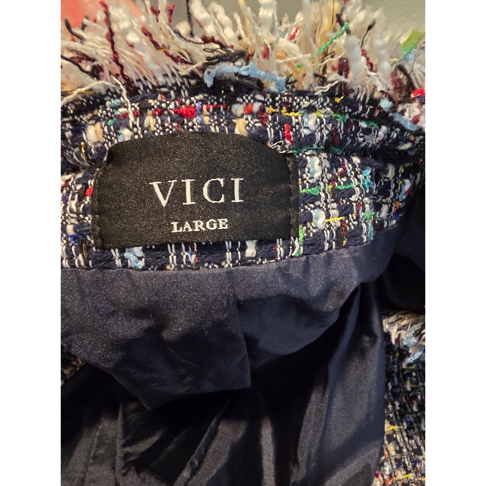 Vici structured tweed jacket blazer Multicolored … - image 8