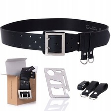 Herren Militär Ledergürtel 4.4cm Breit Schwarz für Hosen, Polizei