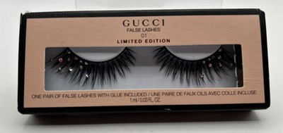 GUCCI FALSE LASHES # 01 Limited Edition Crystal Studded with Glue NEW IN BOX