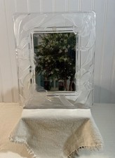 Vtg Frosted Clear Crystal 8.5 x10.5 Picture Frame Crystal Clear Studios 5 x7