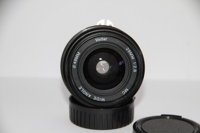 Getestetes Vivitar MC 28mm f/2.8 Weitwinkel Prime Objektiv für Nikon F AI-s Mount.