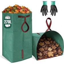 Sac Collecteur Déchets Verts Jardin 270L Réutilisable Poubelle Pliable Exterieur