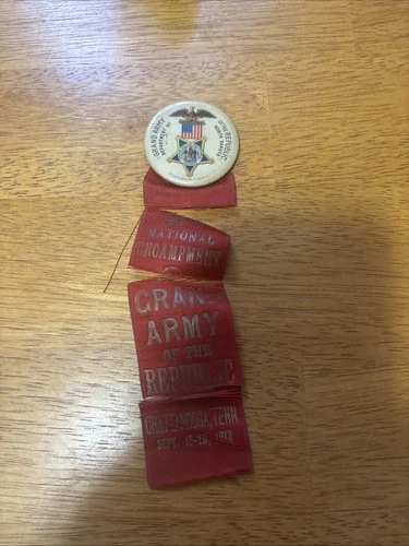 GAR Pin Ribbon Grand Army Of The Republic 1913 North Dakota Encampment