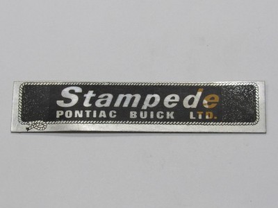VTG Stampede Pontiac-Buick Calgary Alberta CA Metal Dealership Badge Emblem Tag