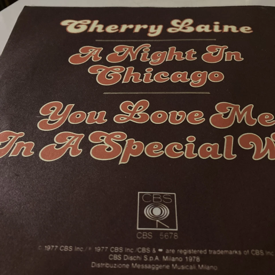 Cherry Laine - A Night in Chicago /You Love Me in a Special Way -Vinyl 7" lmport - Image 2 of 4