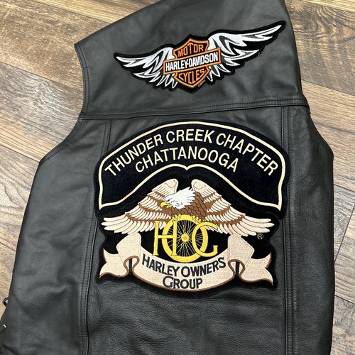 Harley-Davidson Leather Vest with Patches and Pins Size XL Mens Made In Usa - Picture 14 of 14