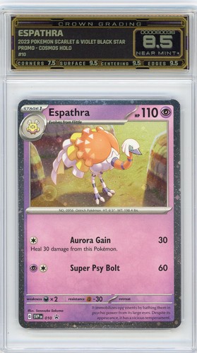 Pokemon Espathra Scarlet & Violet Black Star Promo - Cosmos #10 GRADED SLAB 8.5