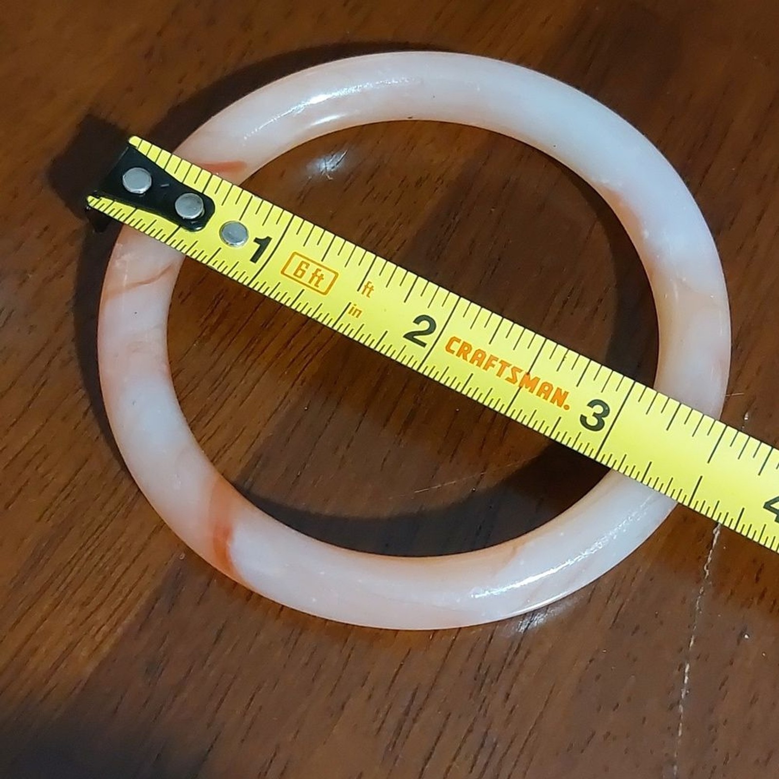 Solid Lace Agate Chalcedony Bangle Bracelet Coral… - image 8