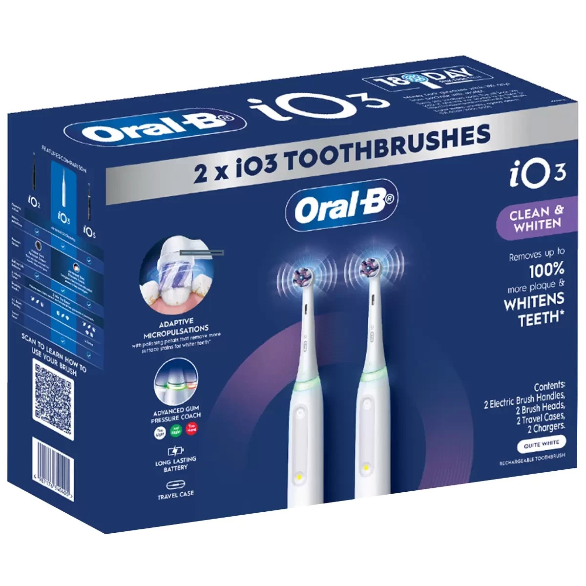 Oral-B iO3 Series 3 Electric Toothbrush 2 x Handles 2 x Brush Head