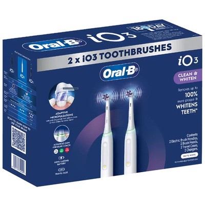 Oral-B iO3 Series 3 Electric Toothbrush 2 x Handles 2 x Brush Head