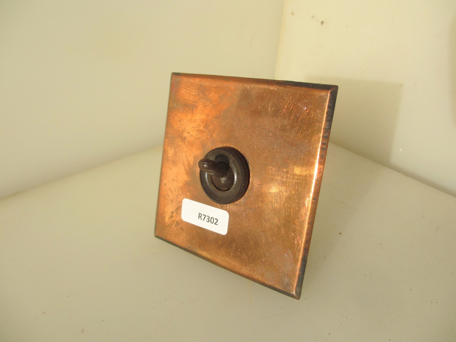 Vintage Brass Light Switch Plate Ceramic Deco Old Antique Toggle Art Deco Copper