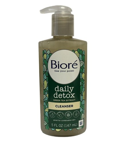 💚 BIORÉ 5 Oz. 🫧 •DAILY DETOX• 🫧 Green Tea Extract & Hemp Seed Oil Cleanser🫧. - Picture 3 of 14