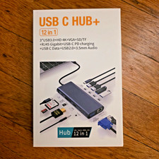 12 in 1 USB C Docking Station Dual Monitor HDMI VGA 4K60W PD Ethernet USB Hub