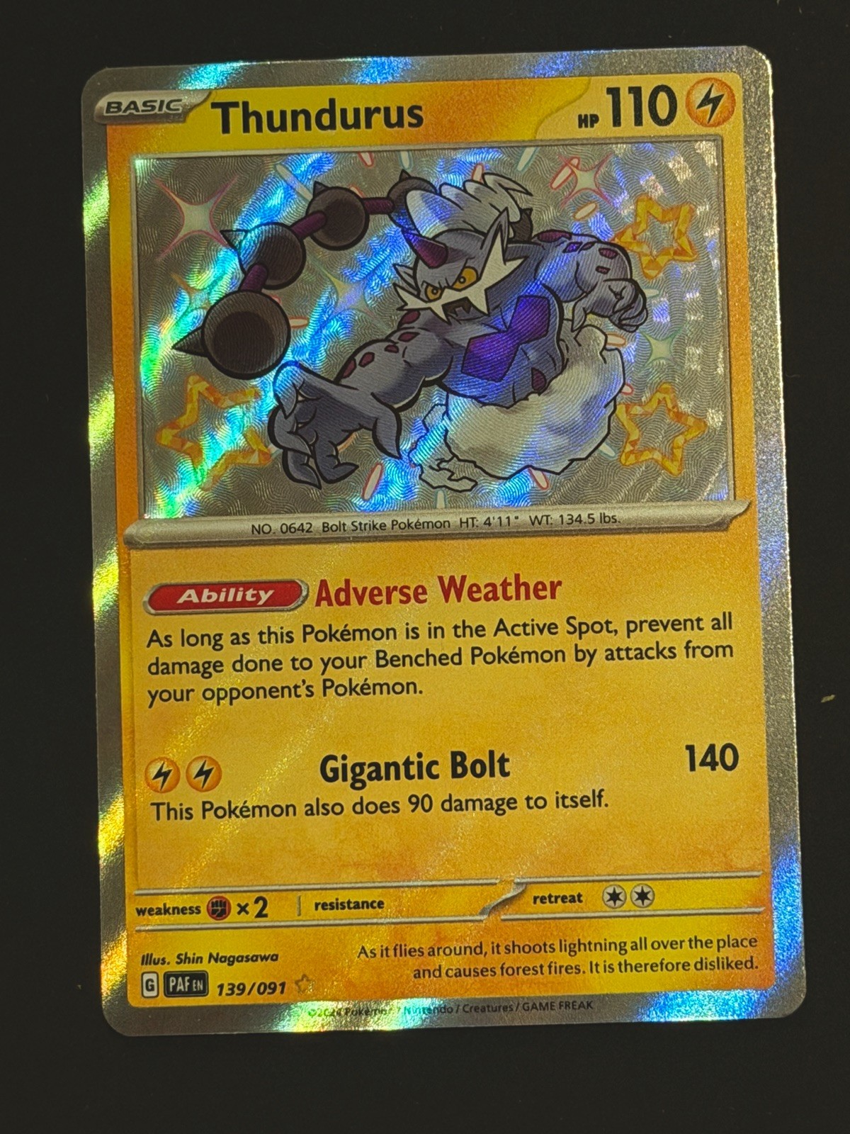 Thundurus 139/091 SV: Paldean Fates Holo