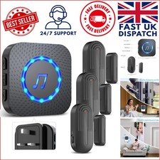 Durable Wireless Door Chime with 3 Sensors - 600FT Range & Easy Installation