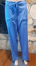 Adar Pro Scrub Cargo Pants 2 pair Women's Size L Blue Stretch