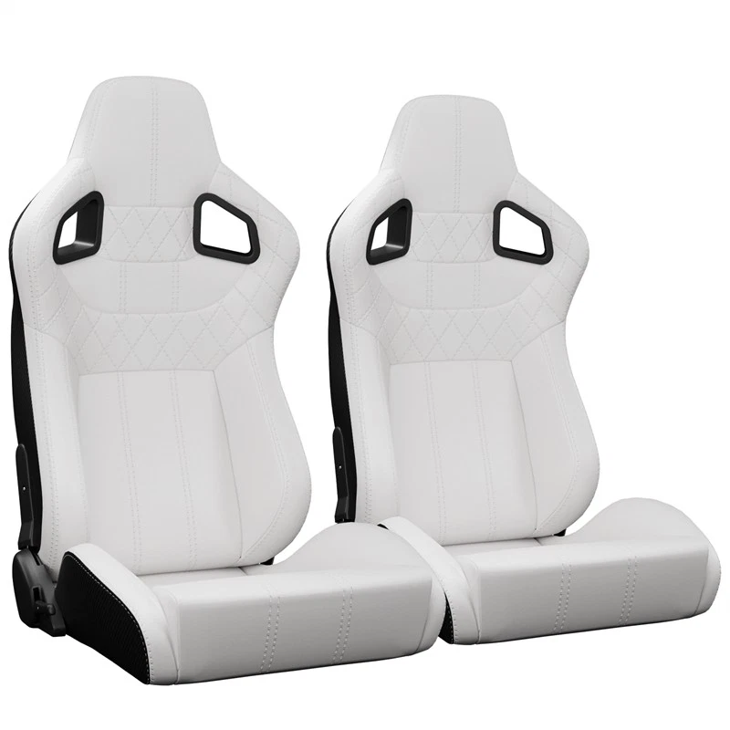 2 piezas Asientos de carreras reclinables para Buick PVC cuero con asientos de cubo de doble deslizamiento Foto 3 de 4