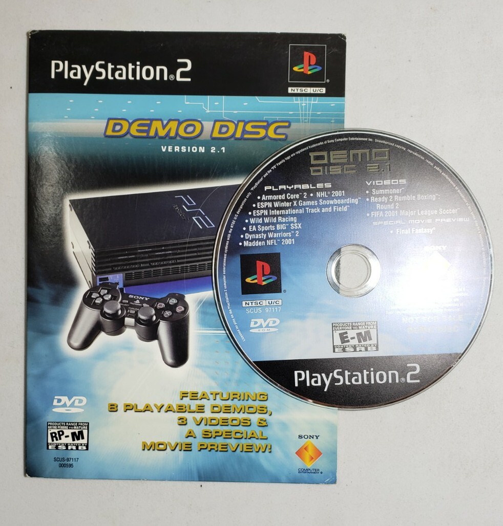 Demo Disc 2.1 PS2 2000 PlayStation 2 Demo Disc and Cardboard Demo Disc 2.1 PS2 2000 PlayStation 2 Demo Disc and Cardboard