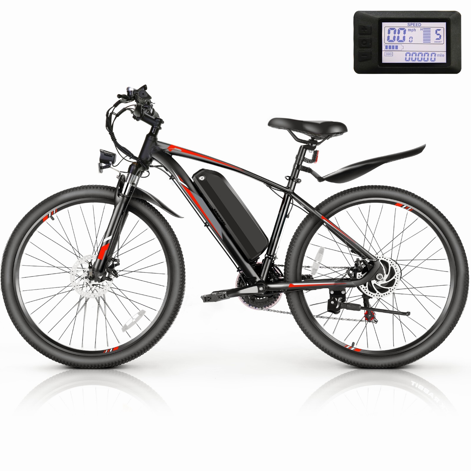 27.5in Electric Bike, 500W Electric Bicycles for Adults Ebike 48V Mountain Bike-