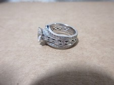 14k white gold size 4.75 wedding band ring 7.2gr .5 ct main about .8 tcw diamond