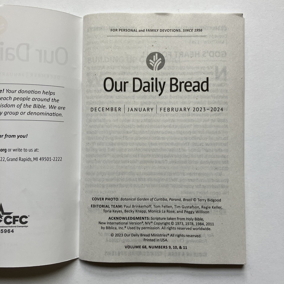 Our Daily Bread Devotional December January February 20232024 USA eBay