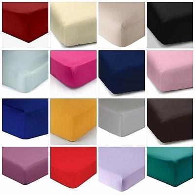 Easy Care Quality Fitted Sheet Plain Dyed Single,Double,King,and Super King Beds