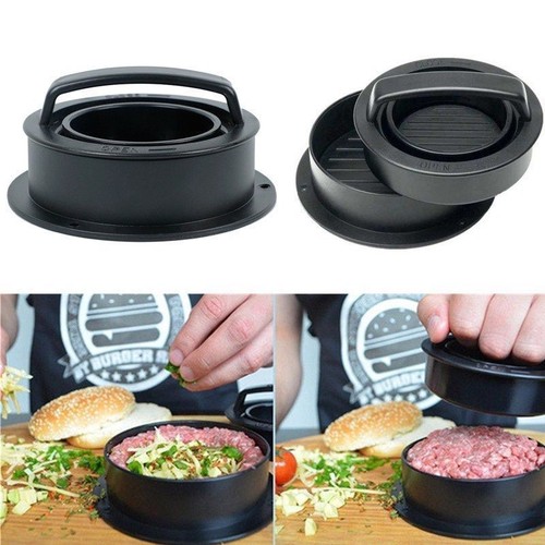 3 in 1 Stoff Burger Presse Hamburger Maschine ABS Kunststoff Rindfleisch Patty BBQ - Bild 2 von 5