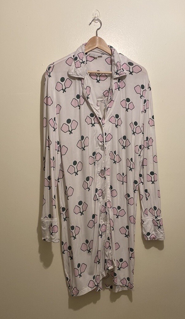 TOSS DESIGN PICKLEBALL PRINT RAYON BUTTON DOWN PA… - image 2