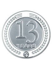 PinMart's 13 Years of Service Award Employee Recognition Gift Lapel Pin - White