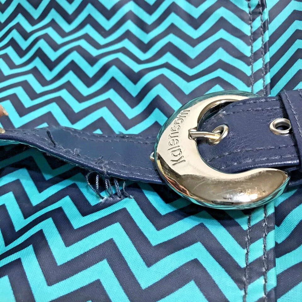 Bolsa de pañales recubierta Kalencom azul verde azulado multi bolsillo con bolsa para botellas Chevron Foto 4 de 4