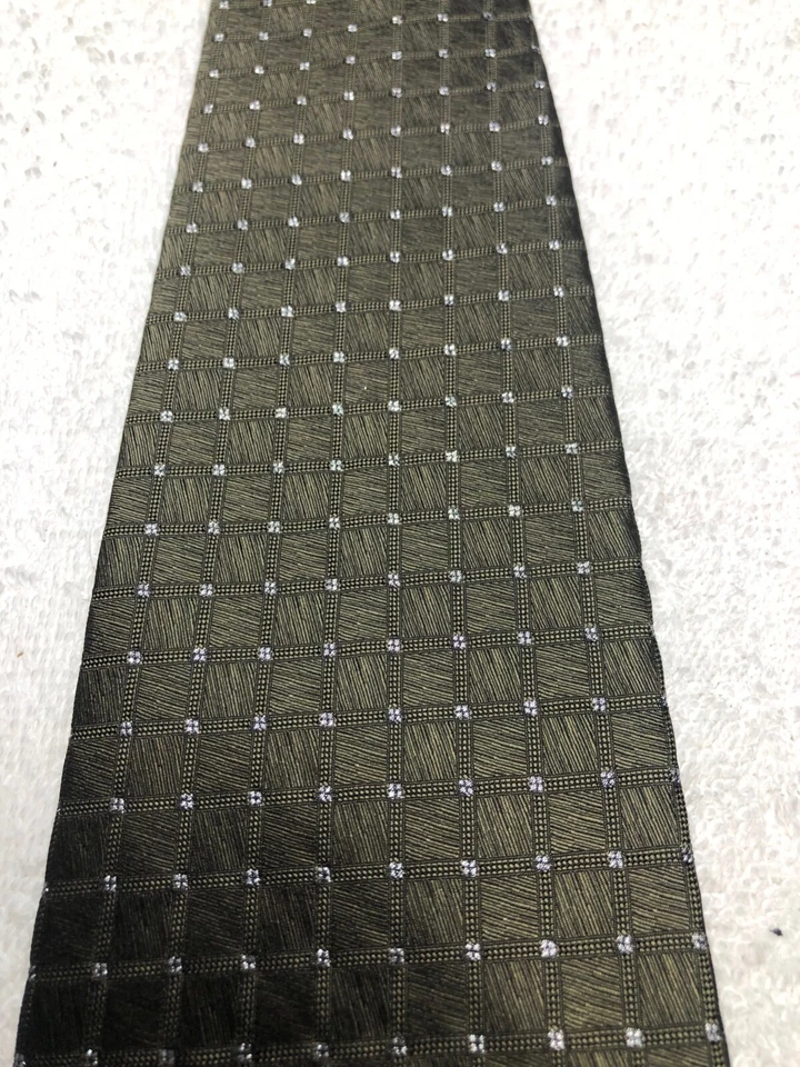 BURMA BIBAS 男式领带棕色灰色 4 X 58 — 第 3/4 张图片