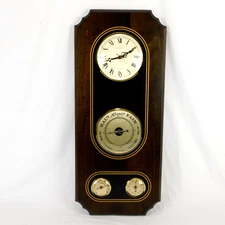 Hampton Barometer LARGE Made In France 28" X 12" Clock Weather Station