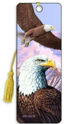 3D linsenförmiges Lesezeichen Fliegende Adler Gebetsvögel Berge Tierliebhaber Geschenk