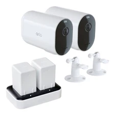 Arlo Pro 5S XL 2 Camera Wireless 2K Add On Spotlight Security Kit with Charger