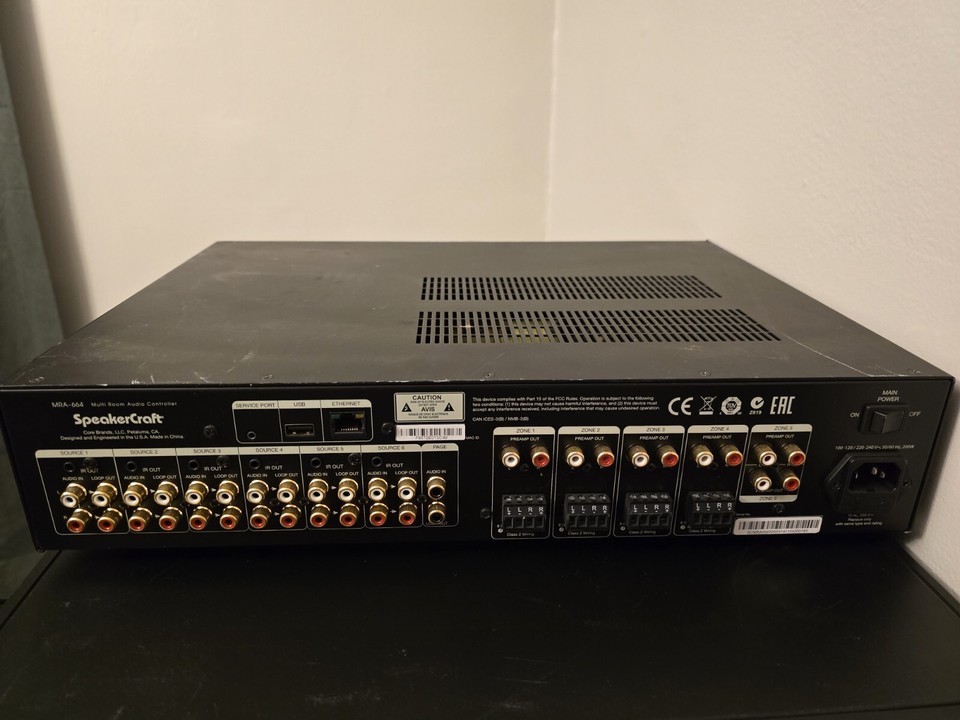 SpeakerCraft MRA664 MultiRoom Audio Controller/Amplifier For Parts