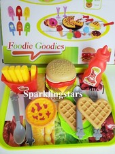 Kitchen Pretend Food Hamburger Fries Ketchup Toy Set Chef Kitchen Toy