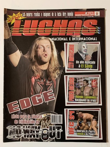 Super Luchas No 301 Feb 2009, Mexican Magazine, Edge / George St. Pierre / Santo