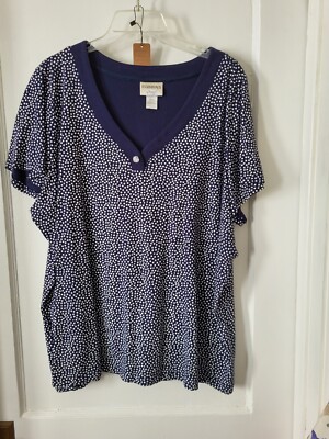 NWOT Essentials By Maggie Womens Blue w/ White Hearts Size 18/20 #5