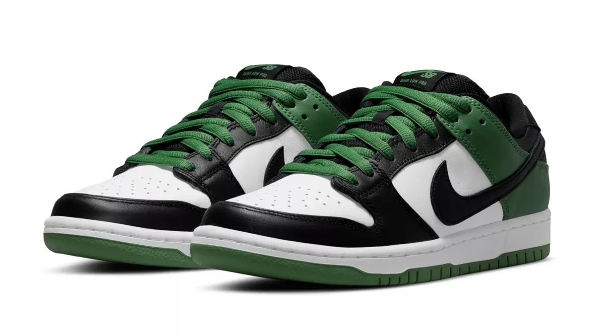 Inspirar cocinar una comida Modales Nike SB Dunk Low Black/Classic Green/White - Men's Size 7, Women's Size 8.5  194955726662 | eBay